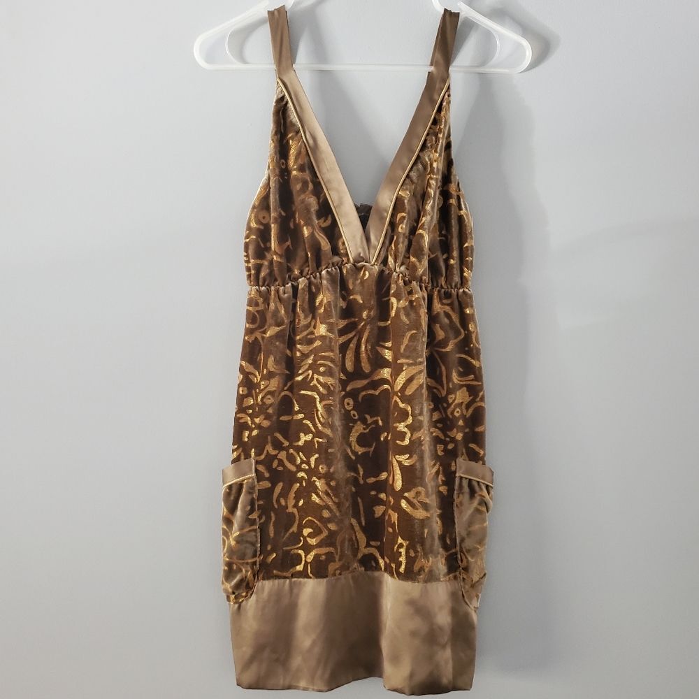 Hale Bob Burnout Velvet Dress/Tunic In Gold